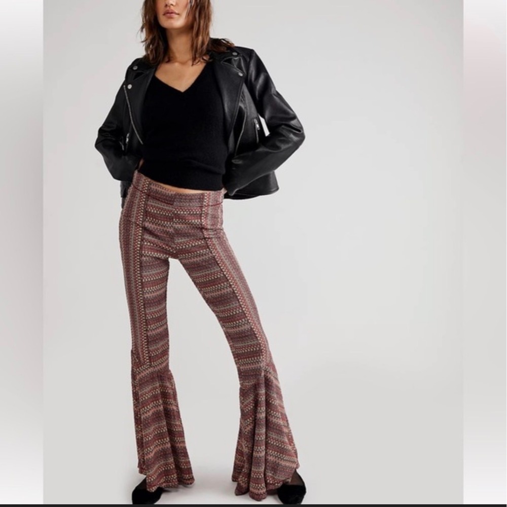 Free People patterned flare‎ pants